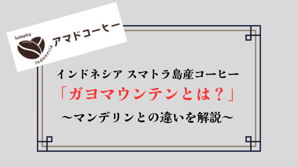 【ガヨマウンテンの特徴】マンデリンとの違いを徹底解説します!【アマドコーヒー】